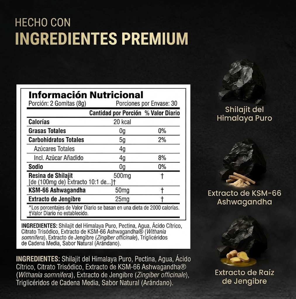 ShilaVita™ Gummies de Shilajit Himalayo 3000mg